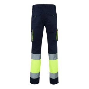 VL ZEUS. Двуцветни еластични панталони с много джобове (240 г/м²), от памук (46%), ЕМЕ (38%) и полиестер (16%)