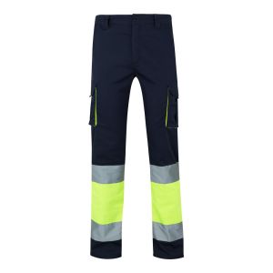 VL ZEUS. Двуцветни еластични панталони с много джобове (240 г/м²), от памук (46%), ЕМЕ (38%) и полиестер (16%)