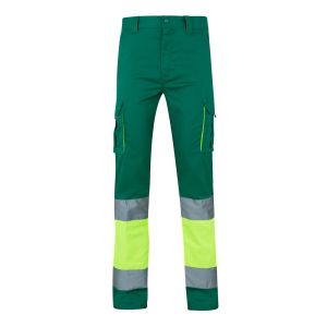 VL ZEUS. Двуцветни еластични панталони с много джобове (240 г/м²), от памук (46%), ЕМЕ (38%) и полиестер (16%)
