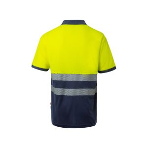 VL ACHELOUS. Двуцветна поло риза с пике (150 г/м²) с къс ръкав, от памук (55%) и полиестер (45%)