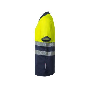 VL ACHELOUS. Двуцветна поло риза с пике (150 г/м²) с къс ръкав, от памук (55%) и полиестер (45%)