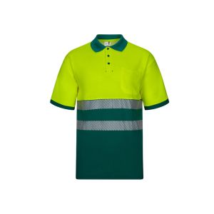 VL ACHELOUS. Двуцветна поло риза с пике (150 г/м²) с къс ръкав, от памук (55%) и полиестер (45%)
