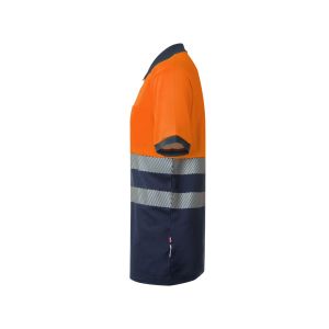 VL ACHELOUS. Двуцветна поло риза с пике (150 г/м²) с къс ръкав, от памук (55%) и полиестер (45%)