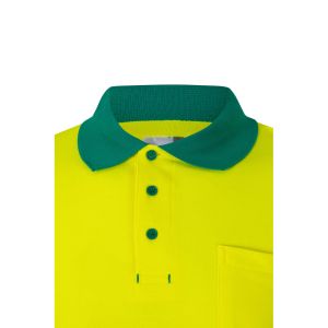 VL PLUTO. Двуцветна поло риза с пике (150 г/м²) с дълъг ръкав, от памук (55%) и полиестер (45%)
