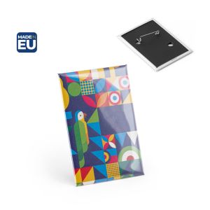 Button PIN 13. Вертикална правоъгълна значка с игла