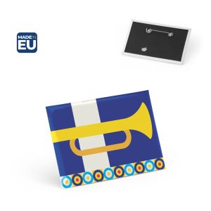 Button PIN 14. Хоризонтална правоъгълна значка с игла