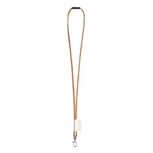 75096. SET Lanyard CORK Long (Ø 5 мм) с 9 мм карабинка и предпазна закопчалка Ø 5 мм