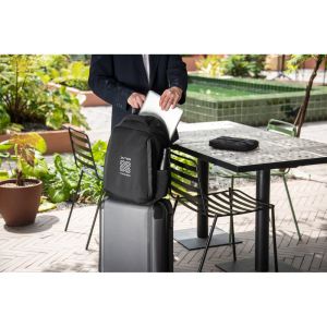 YANGON BPACK. Раница против кражба, от кепър с водоотблъскващо покритие и рециклиран полиестер с висока плътност 600D, за лаптоп 17'3"