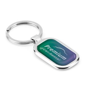 ZABEL. Метален ключодържател с възможност за персонализиране с обемен стикер