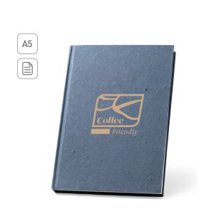 COFFEEPAD RIGID. Тефтер A5 с твърди корици, изработени от отпадъци от люспи на кафе (65%)