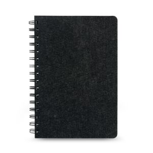 MISHIMA. Тефтер A5 с полутвърда корица от рециклиран текстил (100% rPET) със спирала и линирани страници