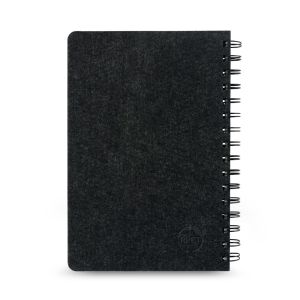 MISHIMA. Тефтер A5 с полутвърда корица от рециклиран текстил (100% rPET) със спирала и линирани страници