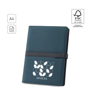SANDERSON FOLDER. Папка A4 от PU (50% рециклиран) с магнитно закопчаване и бележник с линирани страници