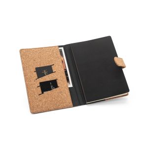 FIELDING. A5 папка от корк и рециклиран полиестер (100% rPET) с отделящ се бележник