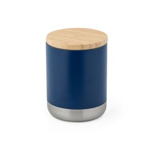 NORRE TUMBLER. Вакуумна чаша с двойна стена от неръждаема стомана (36% рециклирана) с бамбуков капак 370 mL
