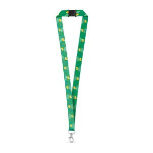 DOVER. SET Lanyard SUBLIMATION Long II (20 мм) от рециклиран полиестер (100% rPET) с 20 мм карабинер за закопчаване и предпазна закопчалка
