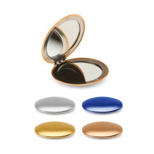 KAYLA. Двустранно кръгло алуминиево огледало с магнитно затваряне