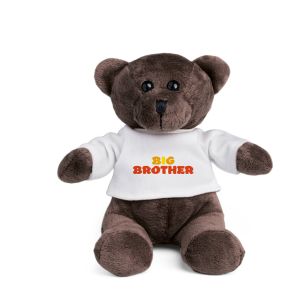 GRIZZLY. Плюшена играчка от полиестер, във формата на мече, с тениска