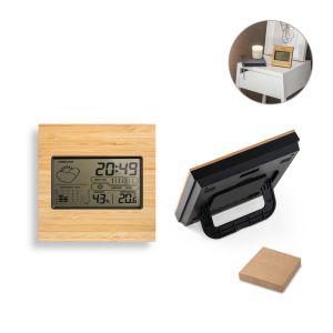 BROMLEY. Настолна метеорологична станция с LCD екран от ABS и бамбук