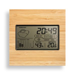 BROMLEY. Настолна метеорологична станция с LCD екран от ABS и бамбук