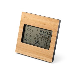 BROMLEY. Настолна метеорологична станция с LCD екран от ABS и бамбук