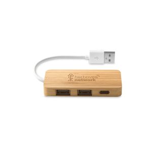 MOSER. ХЪБ с 2 USB-A и 1 USB-C порта в бамбуков цвят