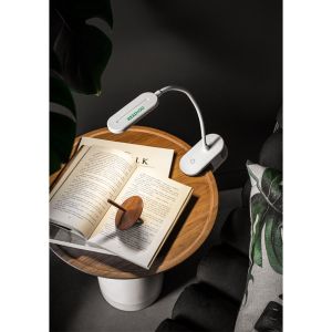 NESBIT II. Преносима настолна лампа с клипс и 30-часова автономия при 65% rABS