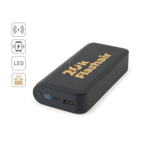 BECKER 20. 20 000 mAh преносима батерия от рециклиран ABS (100% rABS) с 15W супер бързо безжично зарядно устройство