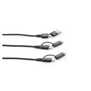 BERTOZZI. Супер бърз USB кабел 6 в 1 от рециклиран алуминий (20%) и рециклиран PET (4%)