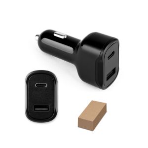 DIRAC. Адаптор за запалка за кола с порт USB-A 18W и USB-C 20W от pециклиран ABS (100% rABS)