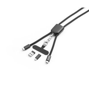 ZEWAIL. Лента с включен държач за смартфон, USB-C кабел и различни адаптери от рециклиран ABS и рециклиран TPE