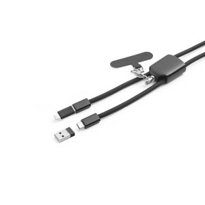 ZEWAIL. Лента с включен държач за смартфон, USB-C кабел и различни адаптери от рециклиран ABS и рециклиран TPE
