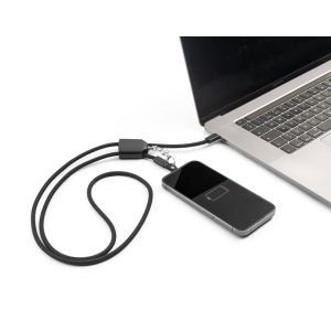 ZEWAIL. Лента с включен държач за смартфон, USB-C кабел и различни адаптери от рециклиран ABS и рециклиран TPE