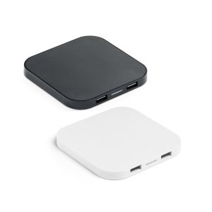 CAROLINE. Супербързо 15W безжично зарядно устройство с ХЪБ 2 USB-A порта в рециклиран ABS (60% rABS)