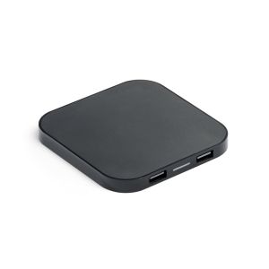 CAROLINE. Супербързо 15W безжично зарядно устройство с ХЪБ 2 USB-A порта в рециклиран ABS (60% rABS)