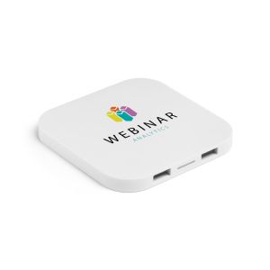 CAROLINE. Супербързо 15W безжично зарядно устройство с ХЪБ 2 USB-A порта в рециклиран ABS (60% rABS)