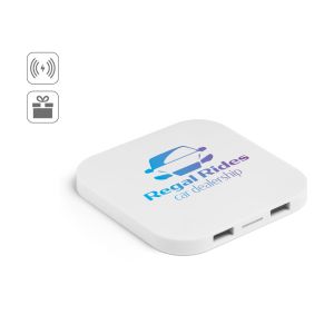 CAROLINE. Супербързо 15W безжично зарядно устройство с ХЪБ 2 USB-A порта в рециклиран ABS (60% rABS)