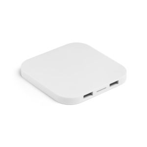 CAROLINE. Супербързо 15W безжично зарядно устройство с ХЪБ 2 USB-A порта в рециклиран ABS (60% rABS)