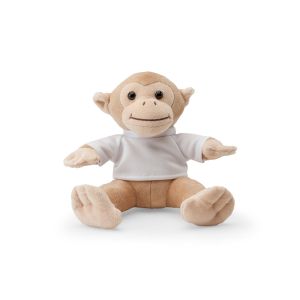 MONKY. Плюшена играчка от полиестер, във формата на маймуна, с тениска