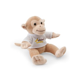 MONKY. Плюшена играчка от полиестер, във формата на маймуна, с тениска