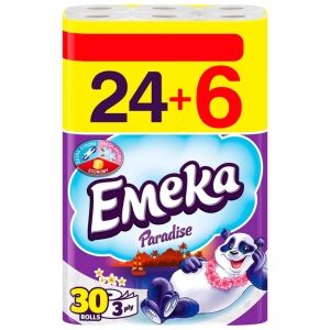 Тоалетна хартия Emeka трипластова, ароматизирана 24+6 бр.