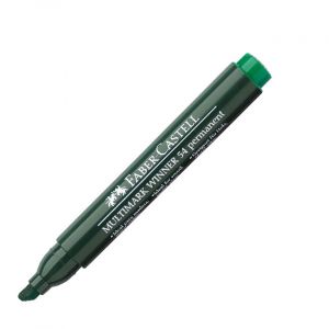 Перманентен маркер Faber-Castell 54 Скосен връх Зелен