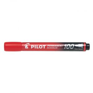 Перманентен маркер Pilot 100 объл връх Червен